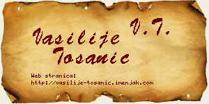 Vasilije Tošanić vizit kartica
